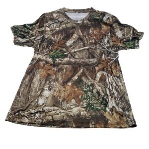 Realtree Mens Edge Camo Performance T-Shirt XL Brown Green